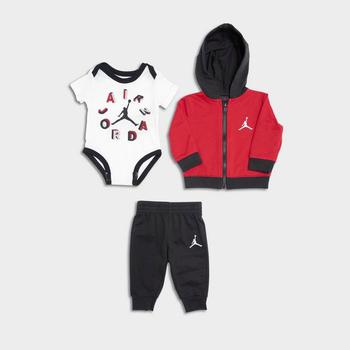 aj3, Jordan | Boys' Infant Air Jordan Round Up Bodysuit, Full-Zip Hoodie and Joggers Set (3-Piece)商品图片 8.1折, 满$100减$10, 满减