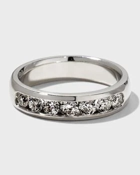 Neiman Marcus Diamonds | Men's 18k White Gold Round 7-Diamond Ring, Size 10.25, 1.33tcw,商家Neiman Marcus,价格¥60270