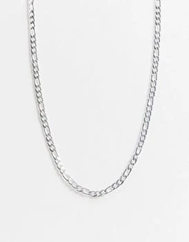 推荐ASOS DESIGN slim figaro neck chain in silver tone商品
