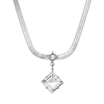 2028 | Women's Silver Tone Crystal Stone Necklace,商家Macy's,价格¥412