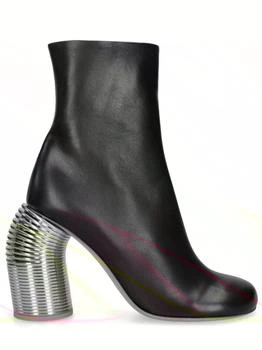 推荐100mm Spring Leather Ankle Boots商品