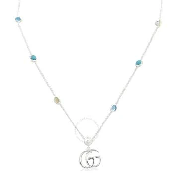 Gucci | GG Marmont Mother of Pearl & Topaz Double G Pendant Necklace,商家Jomashop,价格¥3667