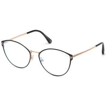 Tom Ford | Tom Ford Women's Eyeglasses - Black/Rose Gold Cat-Eye Full-Rim Frame | FT5573-B 005 2.6折×额外9折, 额外九折