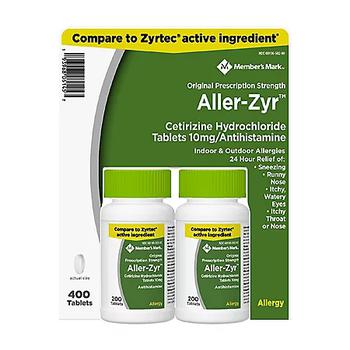 推荐Member's Mark Aller-Zyr, Cetirizine HCl, 10 mg., Antihistamine (400 ct.)商品
