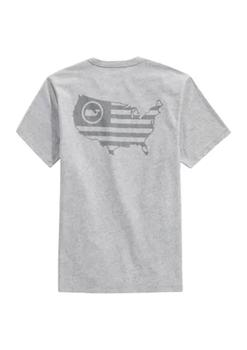 Vineyard Vines是什么牌子, Vineyard Vines | USA Map Whale Dot Flag Short-Sleeve Pocket T-Shirt商品图片 