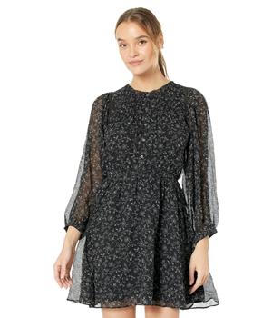 Madewell | Ruffle-Neck Button-Front Mini Dress in Dotted Vines商品图片,4.4折