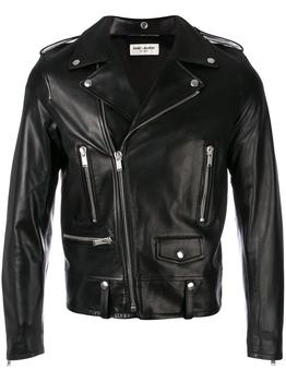 推荐Saint L AU Rent Men's  Black Leather Jacket商品