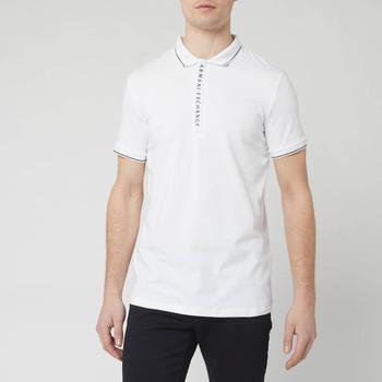 推荐Armani Exchange Men's Placket Detail Polo Shirt - White商品