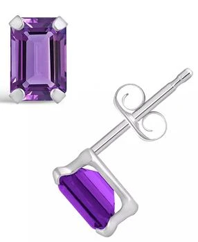 Macy's | Gemstone Stud Earrings in 10k White Gold,商家Macy's,价格¥707