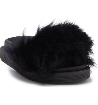 Versace | Faux Fur Slide Sandal商品图片,4.9折