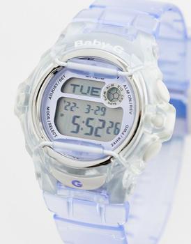 推荐Casio Baby-G womens silicone watch in transparent blue商品