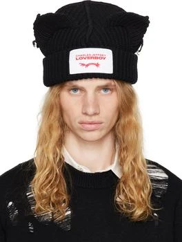 Charles Jeffrey Loverboy | Black Chunky Ears Beanie,商家SSENSE CA,价格¥879