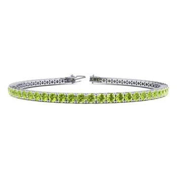 SSELECTS | 3 1/2 Carat Peridot Tennis Bracelet In 14 Karat White Gold, 6 1/2 Inches,商家Premium Outlets,价格¥8484
