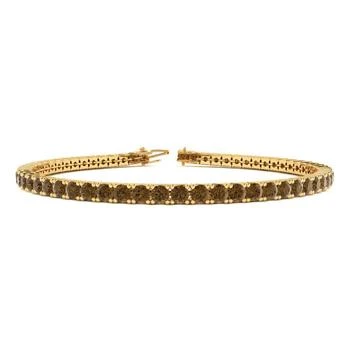 SSELECTS | 4 1/4 Carat Chocolate Bar Brown Champagne Diamond Tennis Bracelet In 14 Karat Yellow Gold, 7 1/2 Inches,商家Premium Outlets,价格¥15774