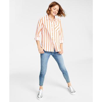 Tommy Hilfiger | Women's Cotton Striped Roll-Tab Shirt商品图片,