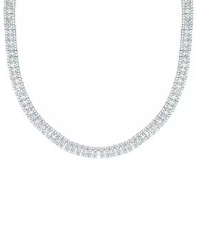 Macy's | Cubic Zirconia Princess and Round Tennis Necklace, 20" in 14K Gold Plated,商家Macy's,价格¥468