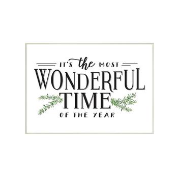 商品Stupell Industries | Most Wonderful Time Christmas Holiday Word Design Wall Plaque Art, 13" x 19",商家Macy's,价格¥304图片