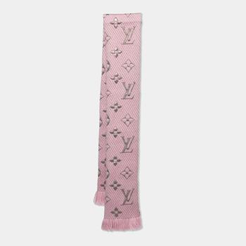 推荐Louis Vuitton Pink Logomania Shine Wool Scarf商品