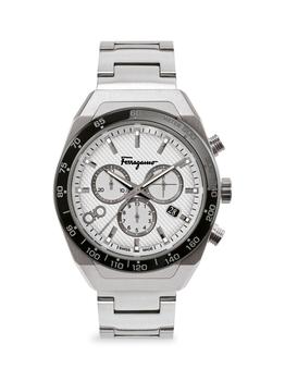 男士休闲菲拉格慕手表, Salvatore Ferragamo | SLX Stainless Steel Bracelet Chronograph Watch商品图片 5折×额外9折, 额外九折