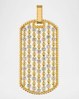 Cassidy Diamonds | 18K Yellow Gold Braided Edge Diamond Ball Dog Tag Pendant, 1.50tcw,商家Neiman Marcus,价格¥36202