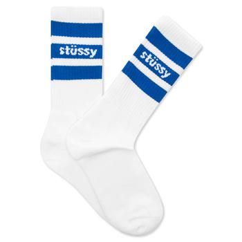 女装stussy短袖, STUSSY | Stussy Stripe Crew Socks - White/Blue商品图片 