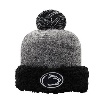 推荐Women's Black Penn State Nittany Lions Snug Cuffed Knit Hat with Pom商品