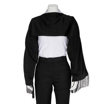 Burberry | Burberry Black Silk Satin Capelet With Sleeves商品图片,6.9折