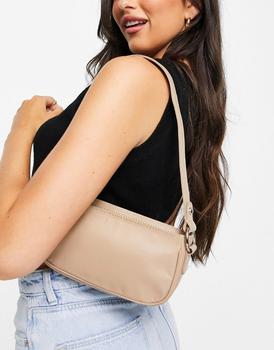 asos腋下包, ASOS | ASOS DESIGN leather 90s shoulder bag in beige商品图片 7折