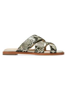 Cole Haan | Winona Snakeskin-Print Leather Slide Sandals商品图片,5.4折, 满$150享7.5折, 满折