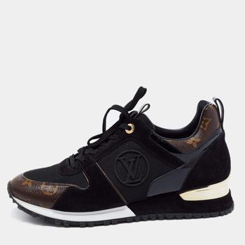 lv低帮鞋, [二手商品] Louis Vuitton | Louis Vuitton Black/Brown Monogram Canvas And Suede Run Away Low Top Sneakers Size 41商品图片 9.6折, 满1件减$100, 满减