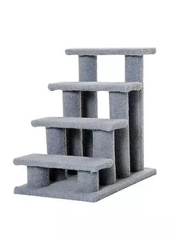 推荐25" 4 Step Multi Level Carpeted Cat Scratching Post Pet Stairs Grey商品
