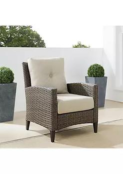 商品Crosley Furniture CO7160-LB Outdoor Wicker High Back Armchair Oatmeal & Light Brown图片