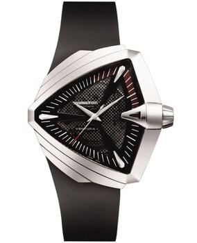 汉密尔顿是什么牌子, Hamilton | Hamilton Ventura Automatic XXL Black Dial Black Rubber Strap Men's Watch H24655331商品图片 6.9折