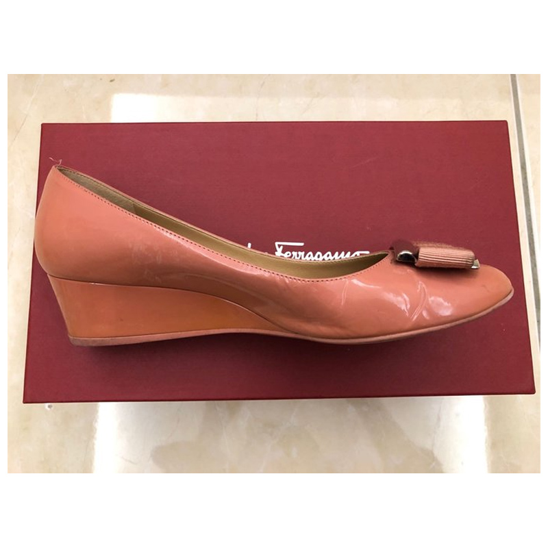 菲拉格慕女鞋板鞋, Salvatore Ferragamo | SALVATORE FERRAGAMO 女士粉色坡跟鞋 0592350商品图片 独家减免邮费