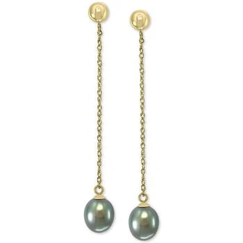 Effy | EFFY® Gray Cultured Freshwater Pearl (7mm) Drop Earrings in 14k Gold (Also in Peach Cultured Freshwater Pearl) 4.4折×额外8折, 独家减免邮费, 额外八折