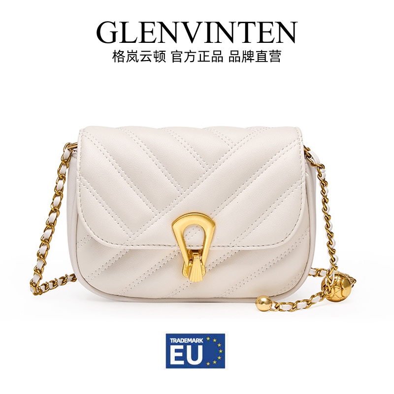 GLENVINTEN | 格岚云顿真皮头层牛皮包包2022新款包包女包链条斜挎包夏轻奢真皮腋下包迷你小包商品图片,额外9折, 包邮包税, 额外九折