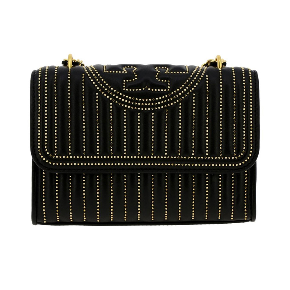 汤丽柏琦托特包单肩包, Tory Burch | TORY BURCH 女士黑色皮革绗缝金属颗粒装饰链条单肩斜挎包 52310-612商品图片 独家减免邮费