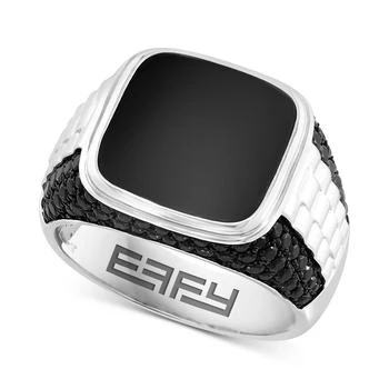 Effy | EFFY® Men's Onyx & Black Spinel Two-Tone Ring in Sterling Silver & Black Rhodium-Plate,商家Macy's,价格¥2586