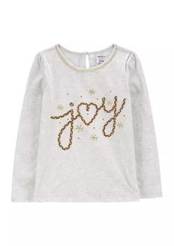 Carter's | Girls 4-6x Christmas Joy Jersey Graphic T-Shirt商品图片,4.5折