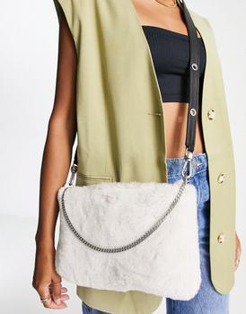 ALL SAINTS | AllSaints Eve shearling crossbody bag in white商品图片,