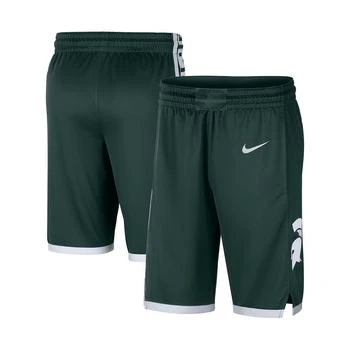 推荐Men's Green Michigan State Spartans Logo Replica Performance Basketball Shorts商品
