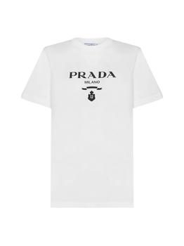 Prada | Prada Women's  White Cotton T Shirt商品图片,9.4折