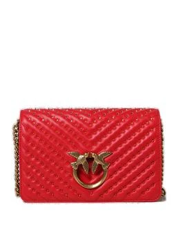 PINKO | Pinko Love Birds Stud-Detailed Crossbody Bag 7.6折