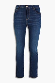 推荐Mari faded high-rise straight-leg jeans商品
