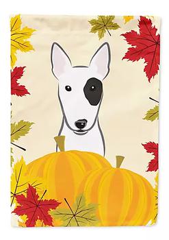 Caroline's Treasures | 11 x 15 1/2 in. Polyester Bull Terrier Thanksgiving Garden Flag 2-Sided 2-Ply商品图片,