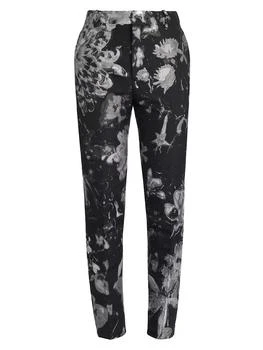 Alexander McQueen | Wax Flower Cotton-Blend Cigarette Trousers,商家Saks Fifth Avenue,价格¥11177
