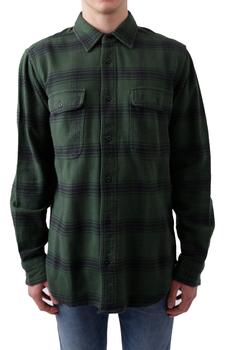 商品Vintage Flannel Work Shirt - Green/Black图片