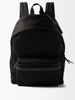 推荐Leather-trim nylon-canvas backpack商品