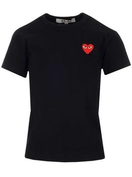 Comme des Garcons | Comme des Garçons Play Heart Logo Embroidered Crewneck T-Shirt,商家Cettire,价格¥377
