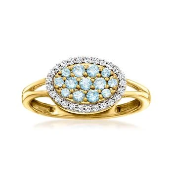 Ross-Simons | Ross-Simons Swiss Blue Topaz and . Diamond Ring in 18kt Gold Over Sterling,商家Premium Outlets,价格¥1631